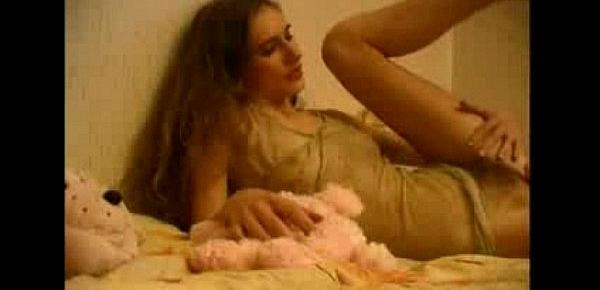  Sexy Skinny Girl Dildoing Her Hairy Pussy